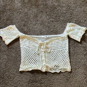 Crochet off the shoulder crop top